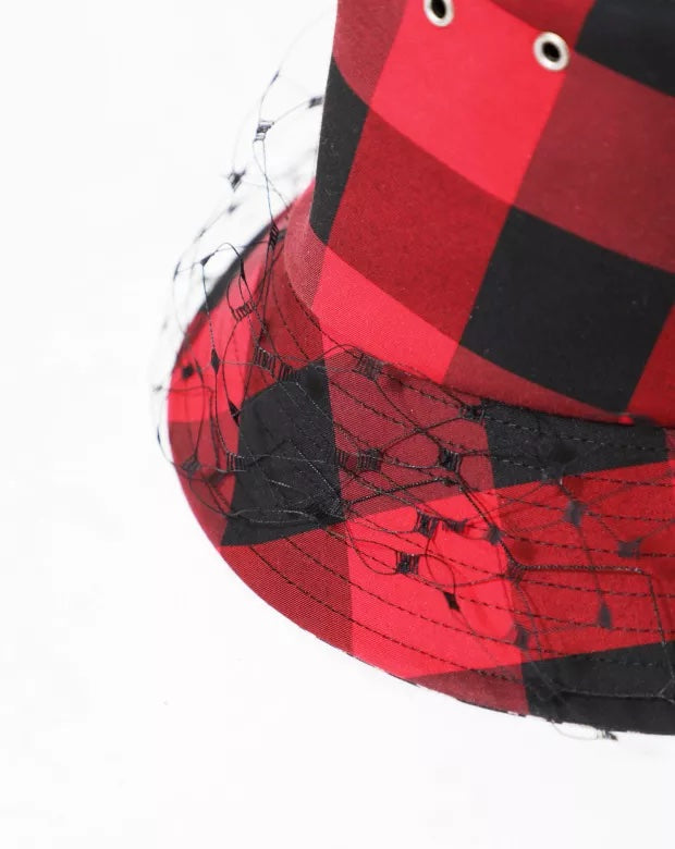 CHRISTIAN DIOR PLAID VEIL BUCKET HAT