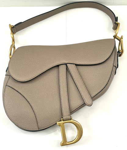 DIOR GRAINED CALFSKIN LEATHER SADDLE BAG
