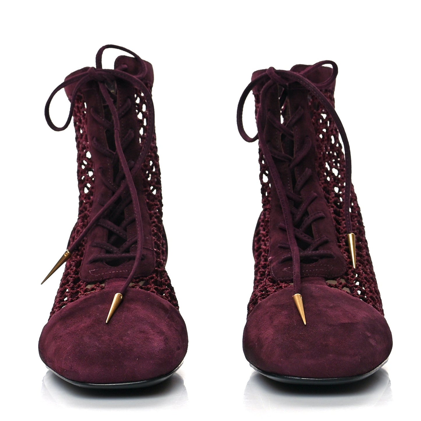 DIOR SUEDE CALFSKIN FISHNET NAUGHTILY D ANKLE BOOTS