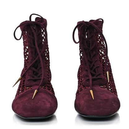 DIOR SUEDE CALFSKIN FISHNET NAUGHTILY D ANKLE BOOTS