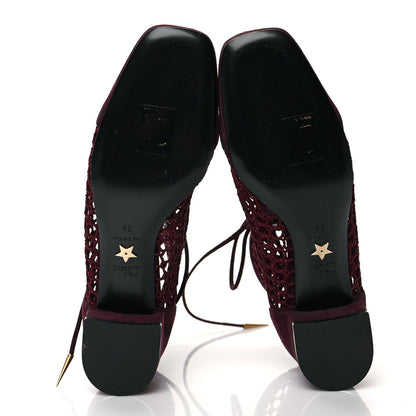 DIOR SUEDE CALFSKIN FISHNET NAUGHTILY D ANKLE BOOTS