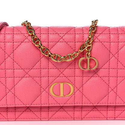 CHRISTIAN DIOR CANNAGE QUILTED CALFSKIN CARO CHAIN BELT BAG