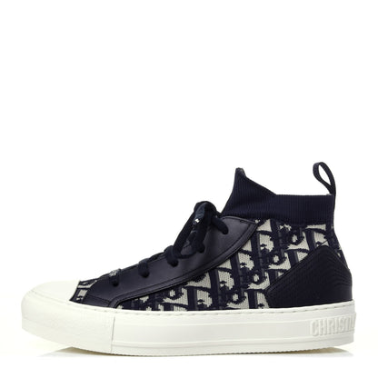 DIOR TECHNICAL KNIT CALFSKIN WALK'N DIOR MID TOP SNEAKERS