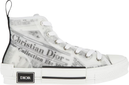 DIOR X DANIEL ARSHAM NEWSPAPER PRINT B23 HIGH TOP SNEAKERS