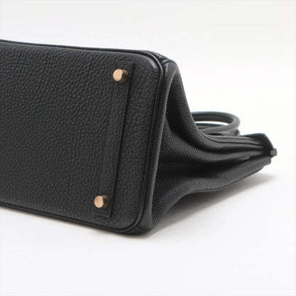 Hermes Birkin 30  Togo H Square Stamp Noir Black