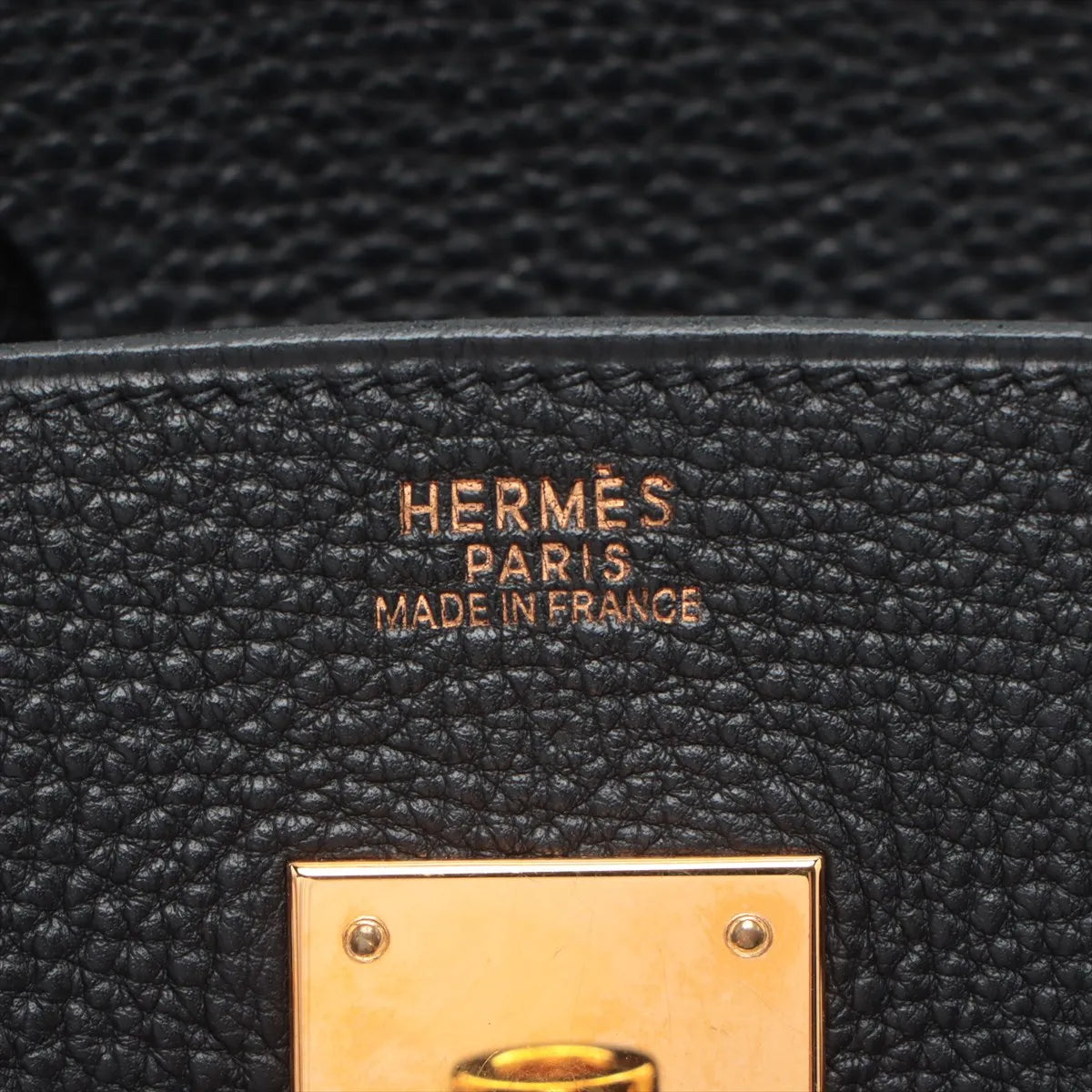 Hermes Birkin 30  Togo H Square Stamp Noir Black