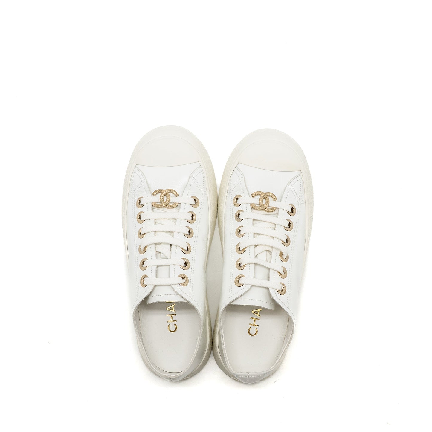 Chanel size 36.5 sneakers calfskin white LGHW