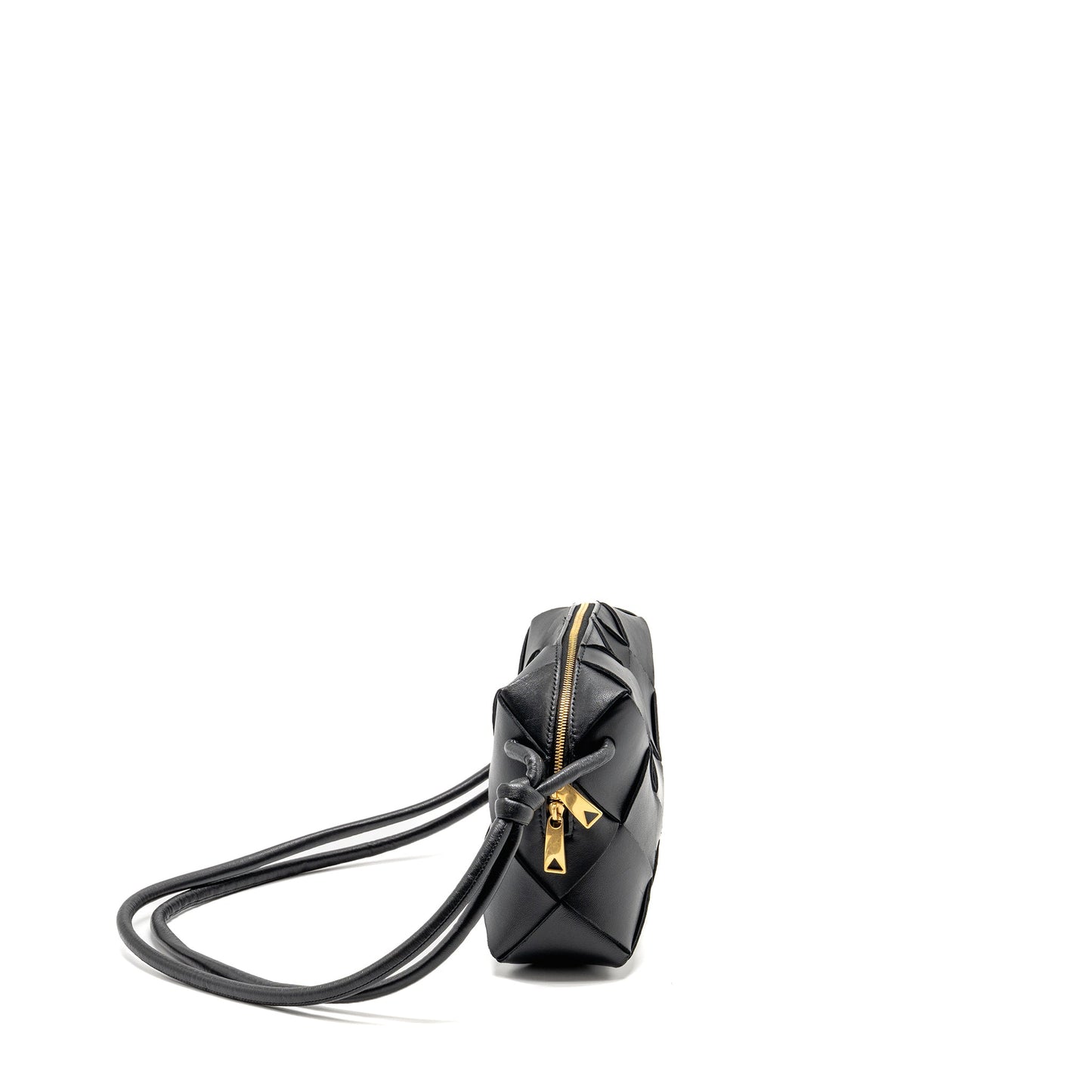 Bottega Veneta Cassette Camera Purse Smooth Intreccio Leather Black