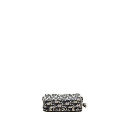 Dior Wallet On Strap Oblique Jacquard Canvas/Leather Blue