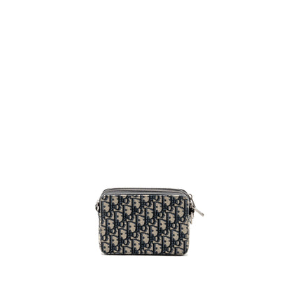 Dior Wallet On Strap Oblique Jacquard Canvas/Leather Blue