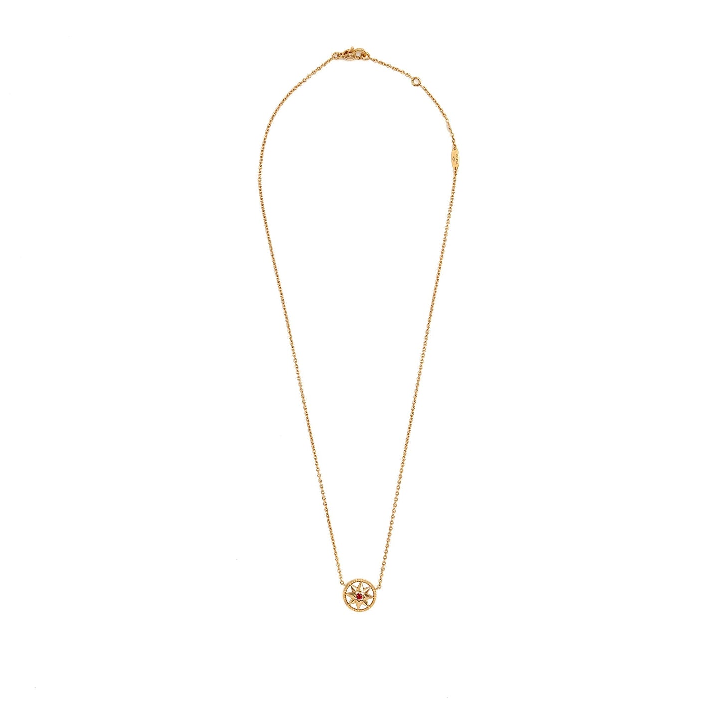 Dior Rose Des Vents Necklace Mother of Pearl/Ruby Rose Gold