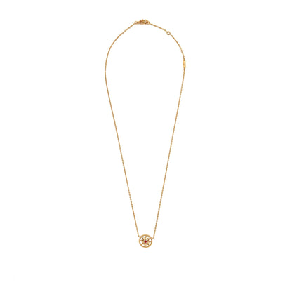 Dior Rose Des Vents Necklace Mother of Pearl/Ruby Rose Gold