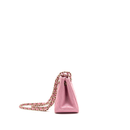 Chanel Mini Bucket hobo bag caviar pink LGHW (microchip)