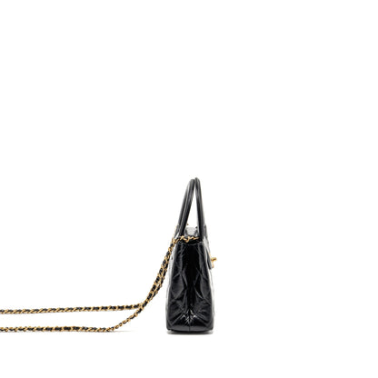 Chanel Mini Kelly Shopping Tote Bag Calfskin Black GHW (Microchip)