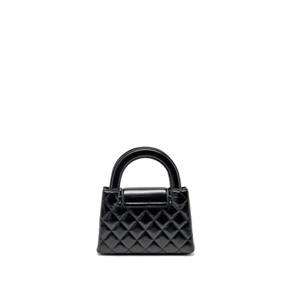 Chanel Mini Kelly Shopping Tote Bag Calfskin Black GHW (Microchip)