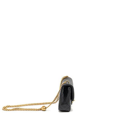 Chanel Coco Love Flap Bag Adjustable Chain Caviar Black GHW (Microchip)