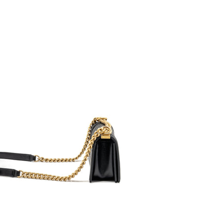Chanel Small Boy Bag Caviar Black GHW (Microchip)