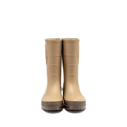 Dior Size 37 Diorunion Rubber Rain Boots Beige/Brown