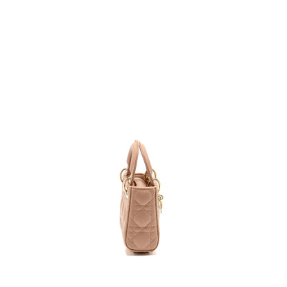 Dior Micro Lady Dior Cannage Lambskin Rose Des Vents