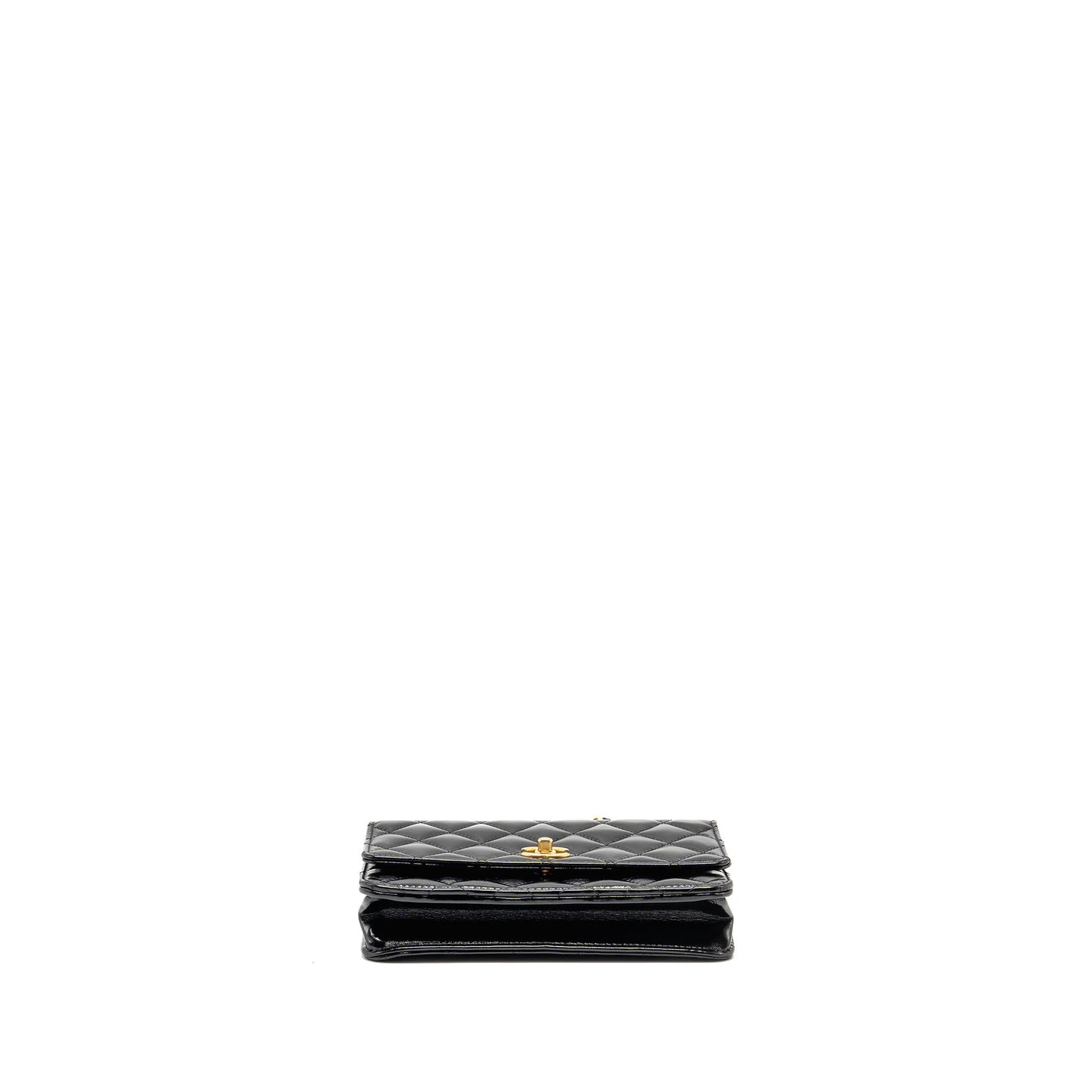 Chanel 24A Detailed Chain Wallet on Chain Shiny Calfskin Black GHW (Microchipï¼