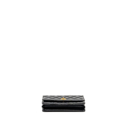 Chanel 24A Detailed Chain Wallet on Chain Shiny Calfskin Black GHW (Microchipï¼
