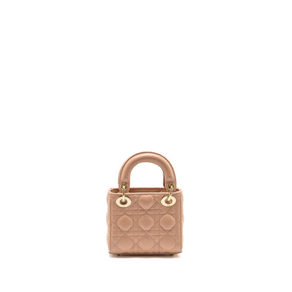 Dior Micro Lady Dior Cannage Lambskin Rose Des Vents