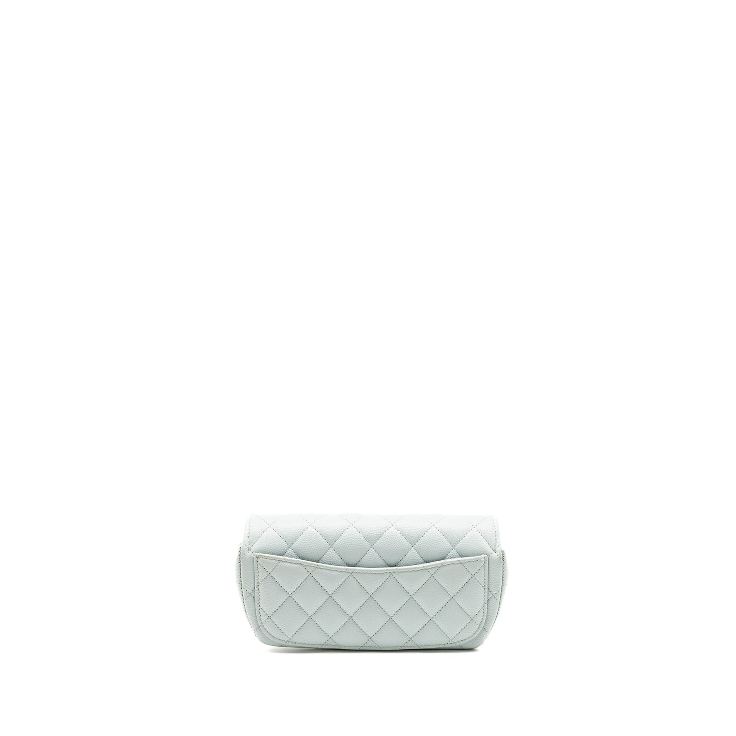 Chanel Sunglasses Case Clutch with Chain Caviar Light Blue SHW