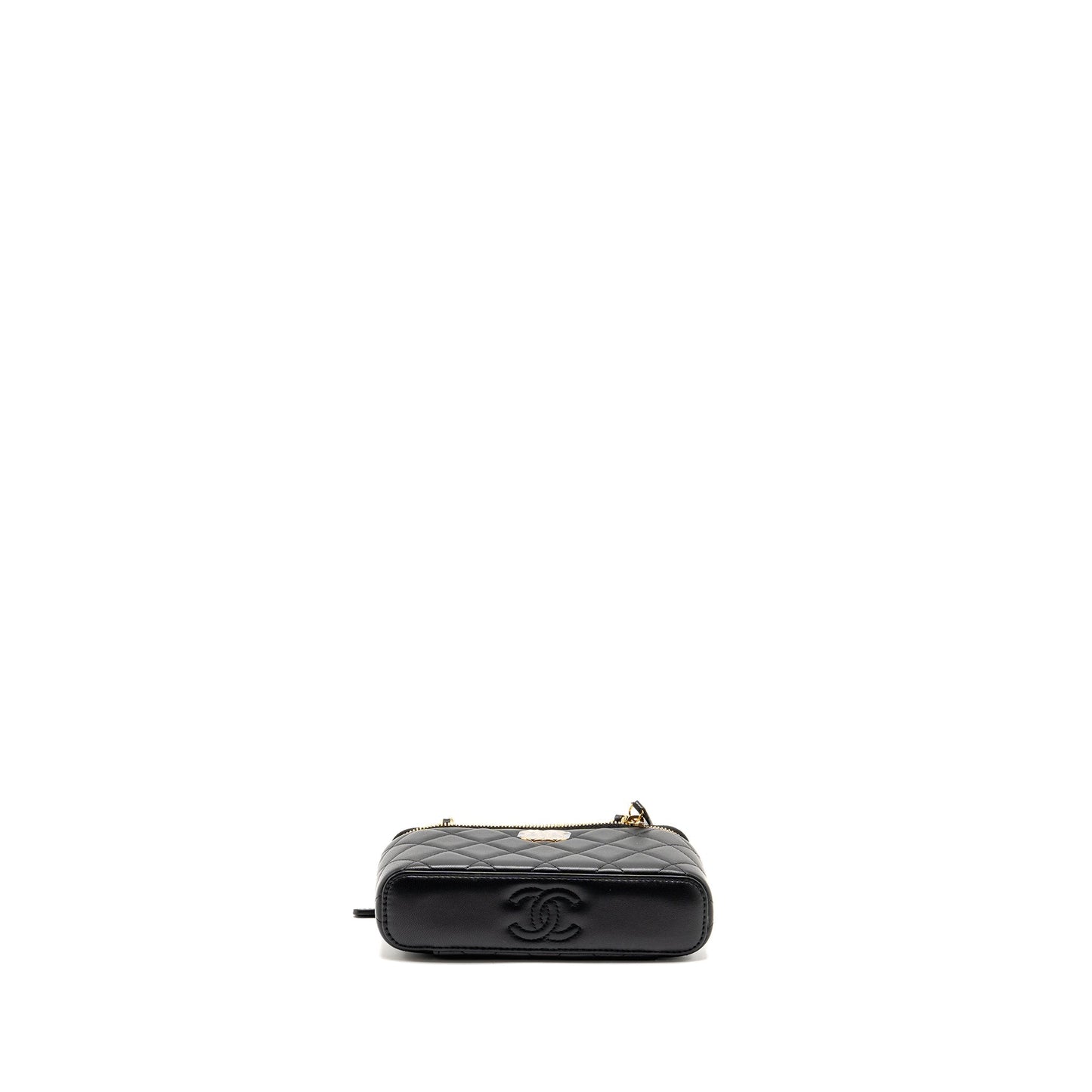 Chanel Small Vanity Clutch with Detail Chain Caviar Black GHW (Microchip)