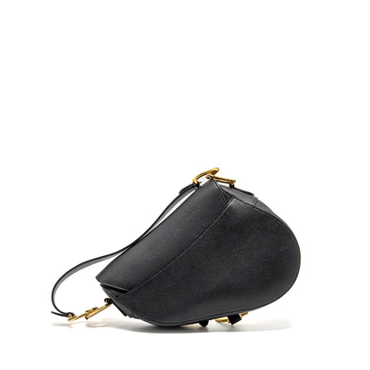 Dior Medium Saddle Purse Calfskin Black
