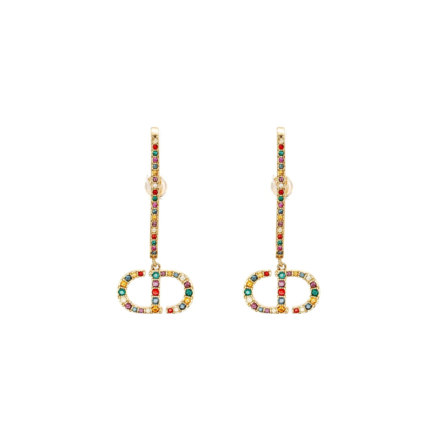 Dior Montaigne 30 Earrings Multicoloured Crystal Gold Tone