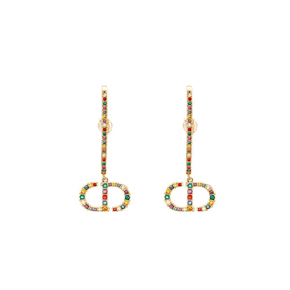 Dior Montaigne 30 Earrings Multicoloured Crystal Gold Tone