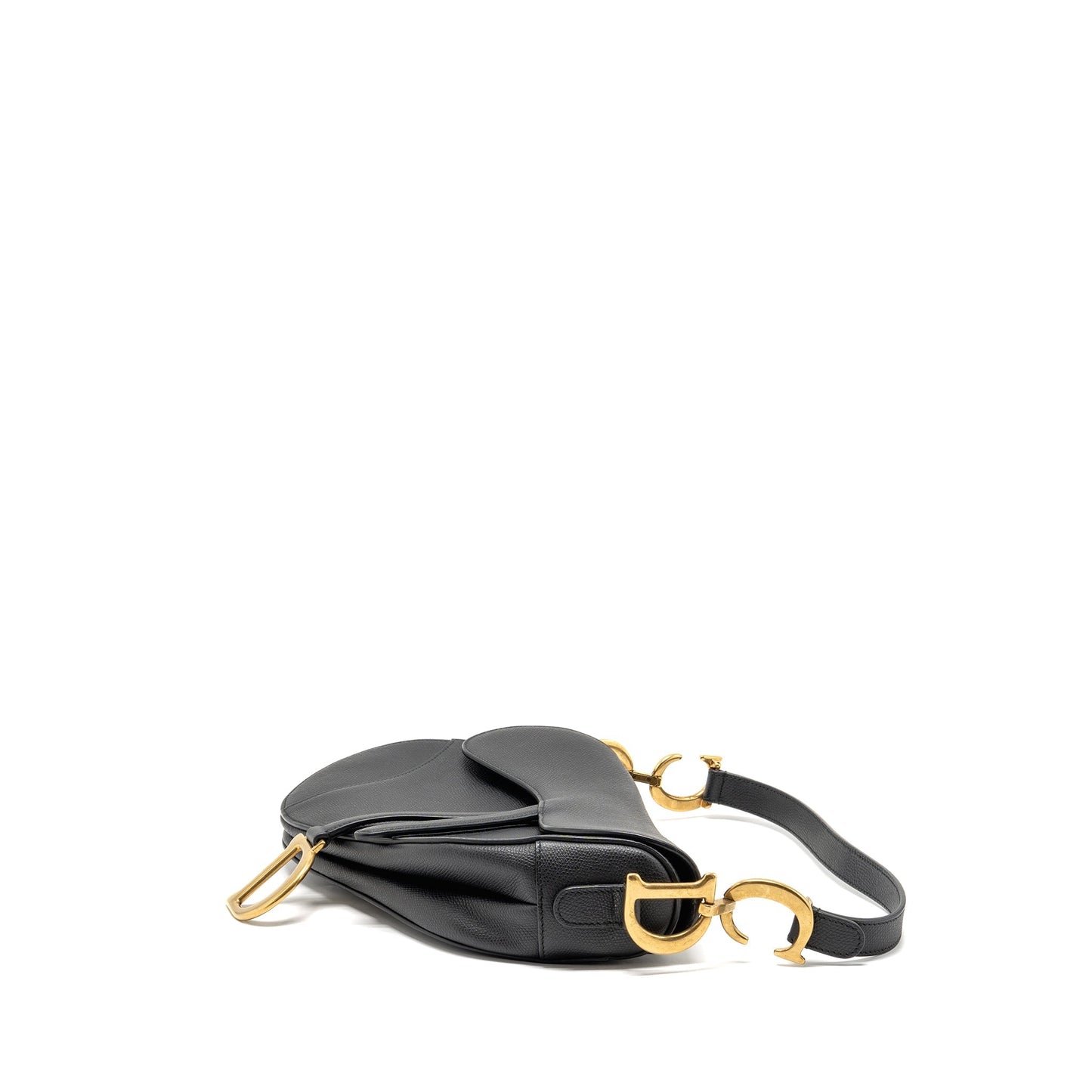 Dior Medium Saddle Purse Calfskin Black