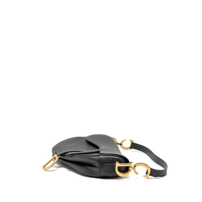 Dior Medium Saddle Purse Calfskin Black