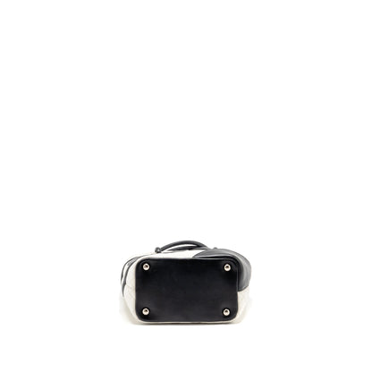 Chanel Small Cambon Ligne Shopping Tote Bag Calfskin Black/White SHW