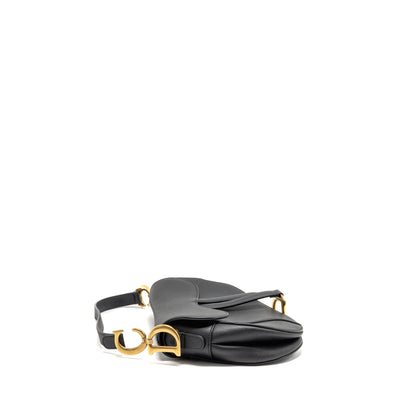 Dior Medium Saddle Purse Calfskin Black