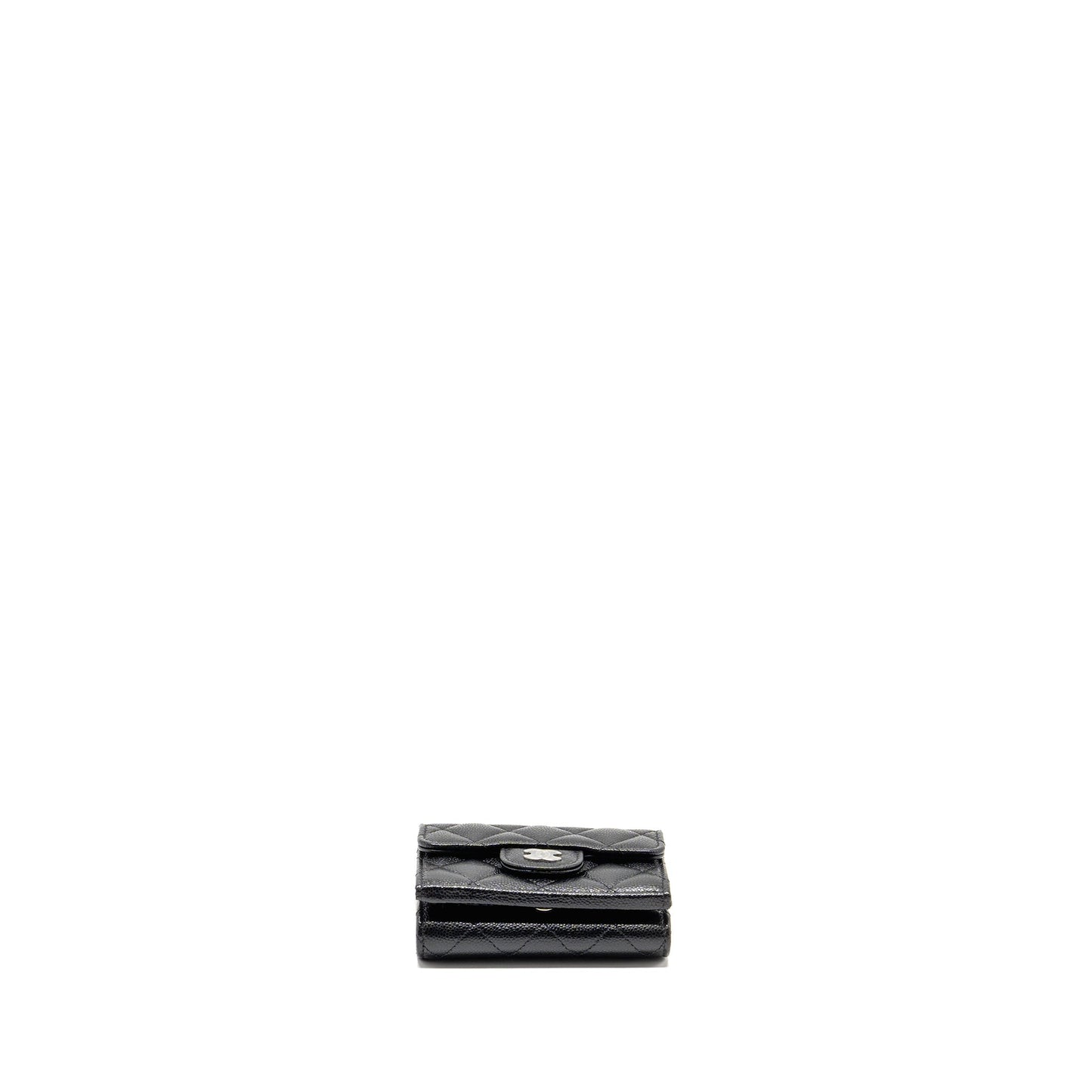Chanel Small Compact Wallet Caviar Black SHW (microchip)