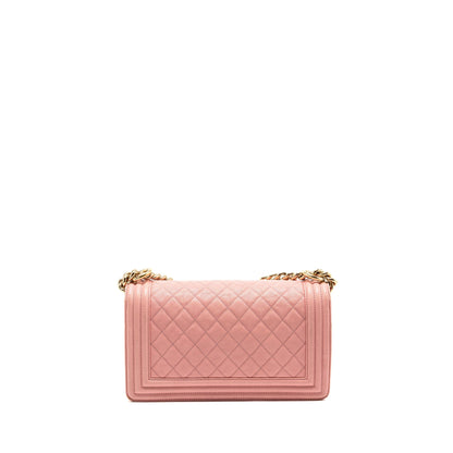 Chanel Medium Boy Bag Grained Calfskin Pink LGHW