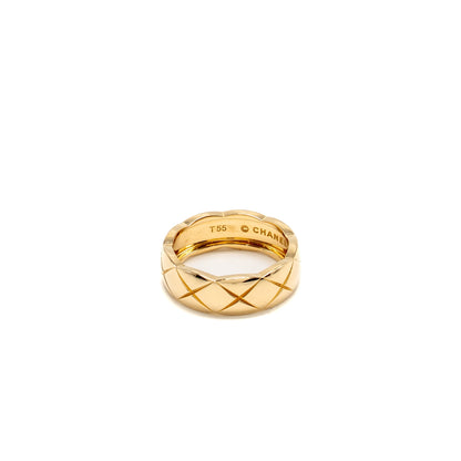 Chanel Size 55 Coco Crush Ring Small Version Quilted Motif Beige Gold