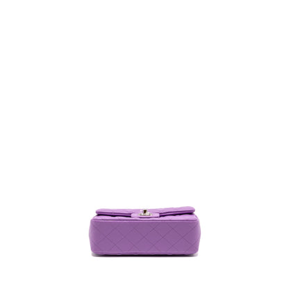 Chanel Mini Rectangular Flap Bag Lambskin Purple SHW
