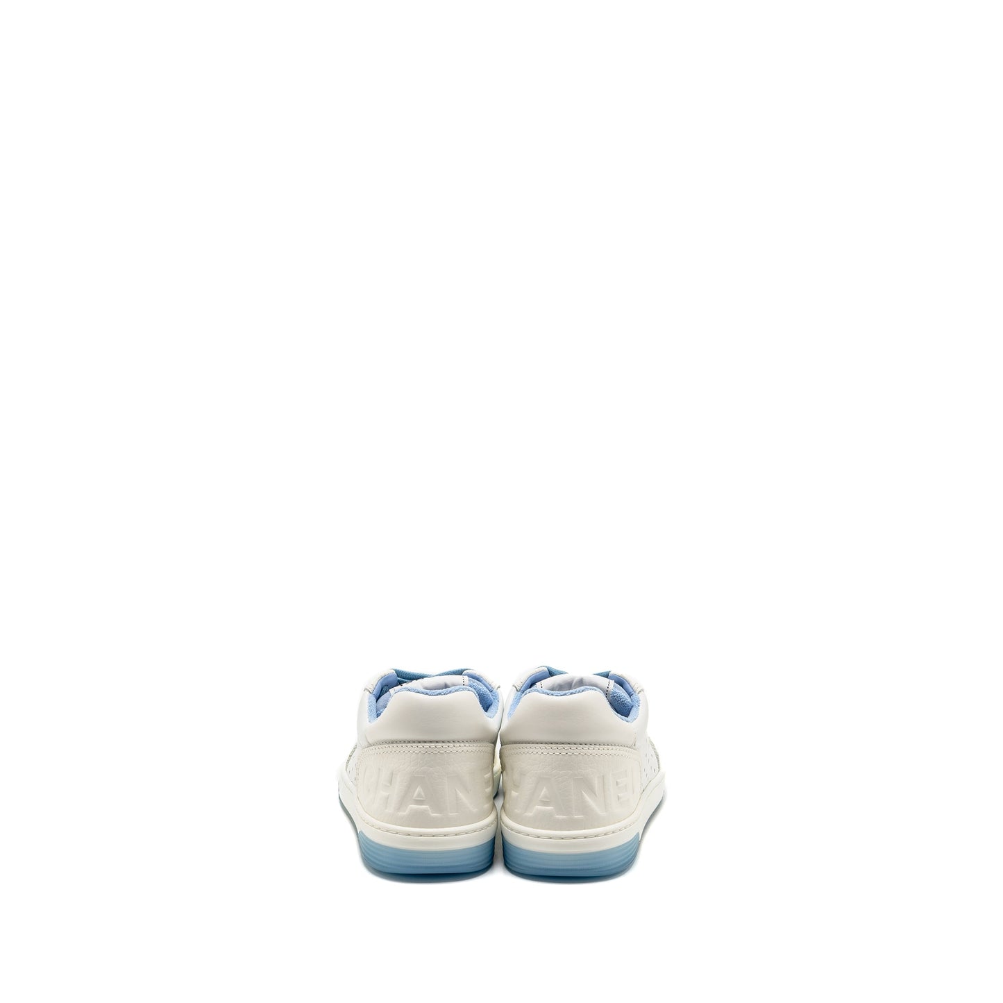Chanel Size 37 Runner Tennis Sneakers Leather Blue/White