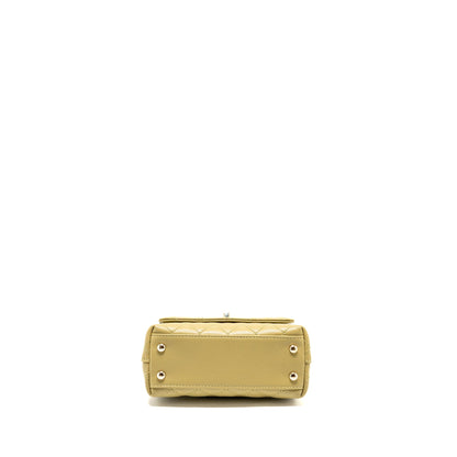Chanel Mini Coco Handle Caviar Light Green LGHW (Microchip)