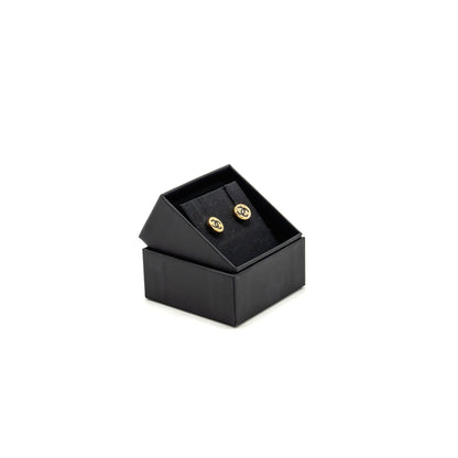 Chanel mini round CC logo earrings gold tone