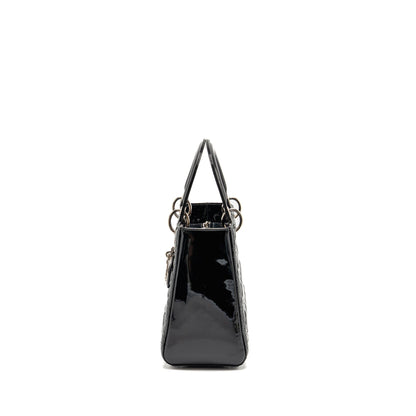 Medium Lady Dior Patent Leather Black