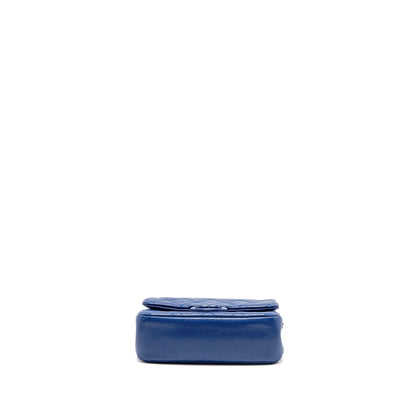 Chanel Incognito Mini Square Flap Bag Caviar Blue with blue hardware