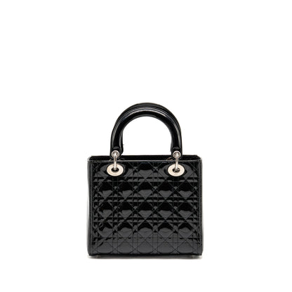 Medium Lady Dior Patent Leather Black