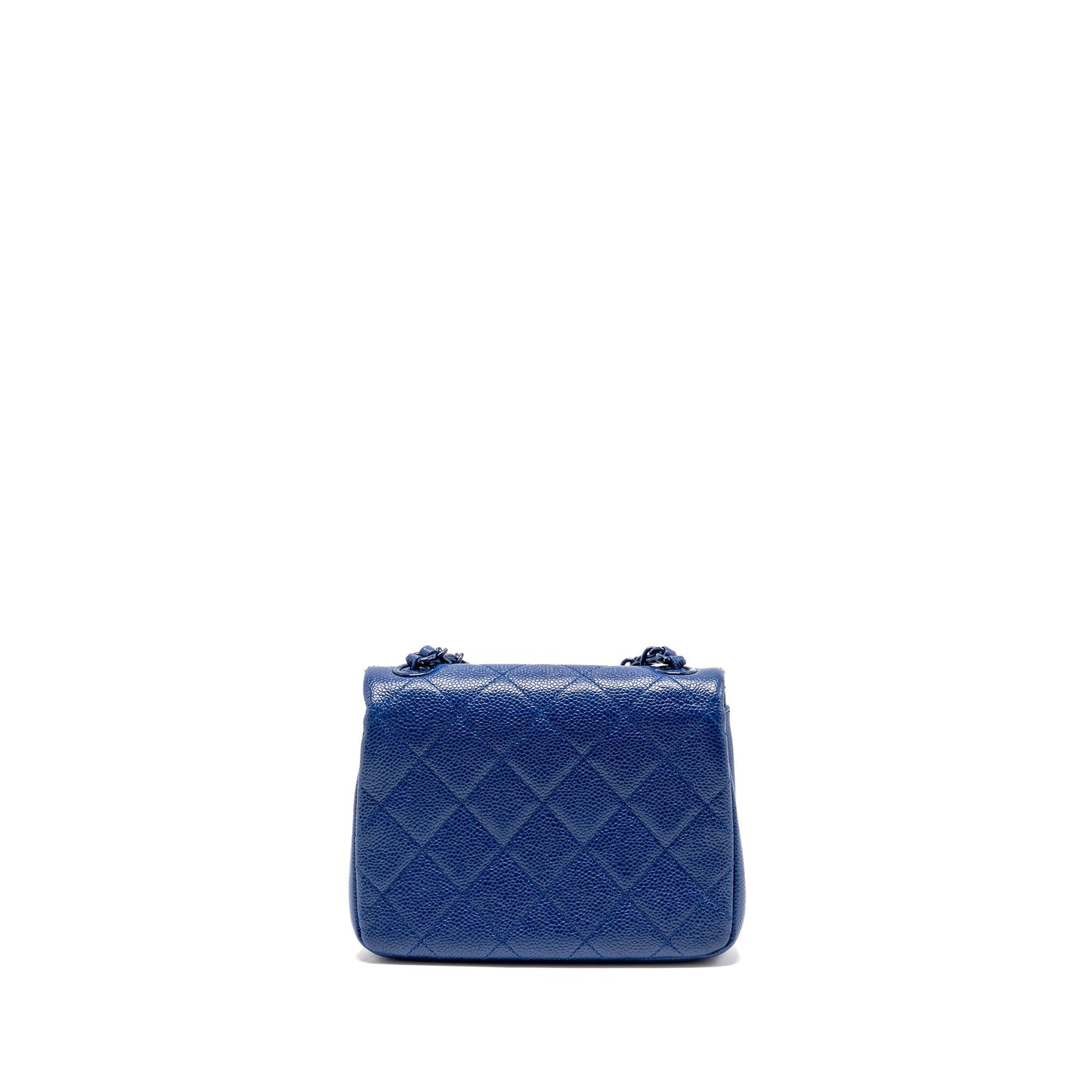 Chanel Incognito Mini Square Flap Bag Caviar Blue with blue hardware