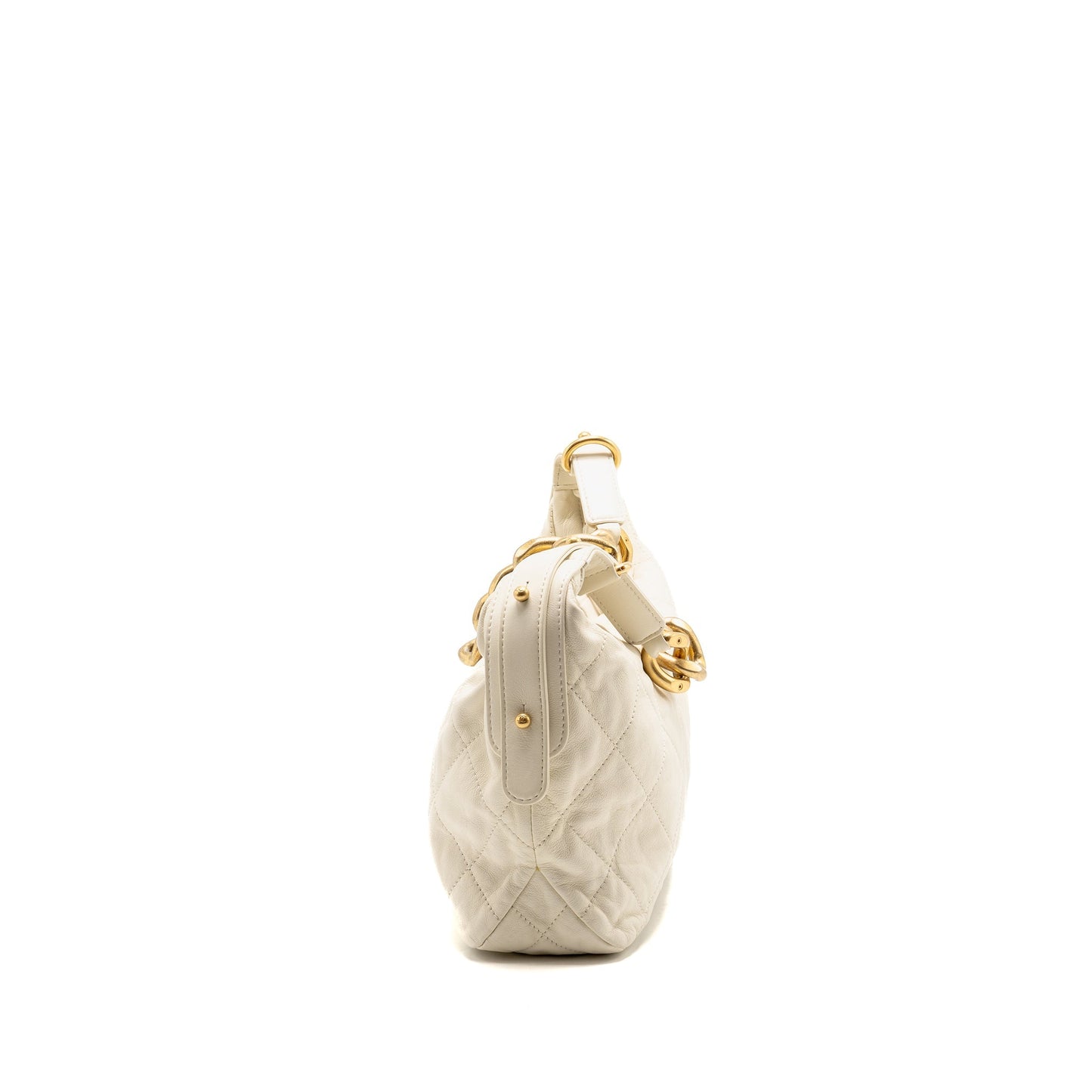 Chanel CC Daily Hobo Bag Calfskin White GHW (Microchip)