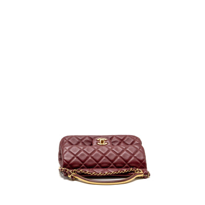 Chanel hanger flap bag lambskin dark red GHW (microchip)