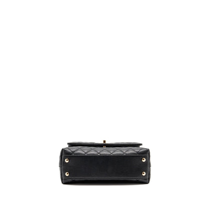 Chanel Small Coco Handle Caviar Black LGHW (Microchip)