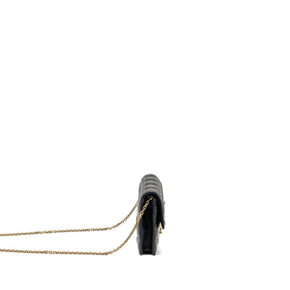Dior Dioraddict Wallet on Chain Cannage Leather Black